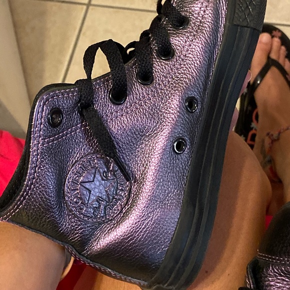 Converse Shoes - Leather converse translucent purple